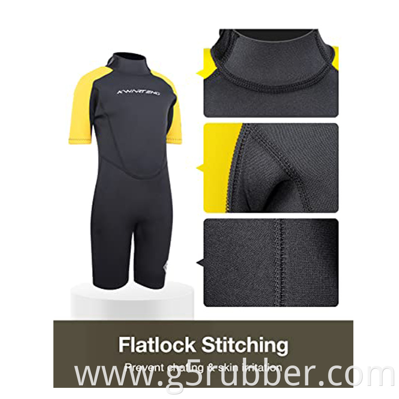 Kids 2mm Back Zip Shorty Wetsuit